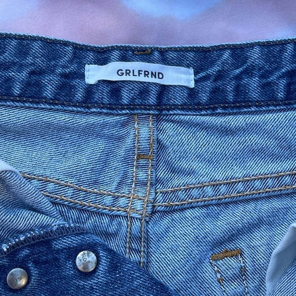 GRLFRND Distressed Raw Hem Cut Off High Waist Denim Shorts Size 27 - Picture 14 of 15